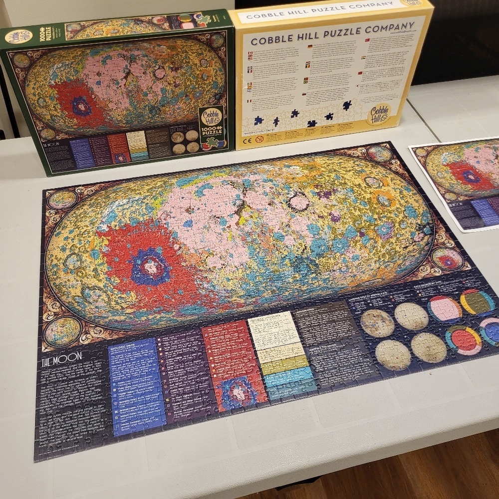 2/$25 or 4/$40 Cobble Hill 1000 Piece Puzzle Moon Map Geography